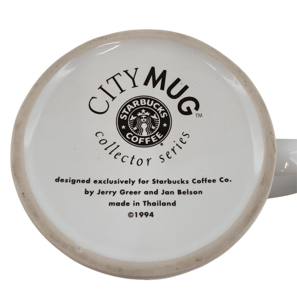 Starbucks City Mug Seattle 1994 Collector Series VTG Coffee Cup Thailand Rare - Picture 6 of 8
